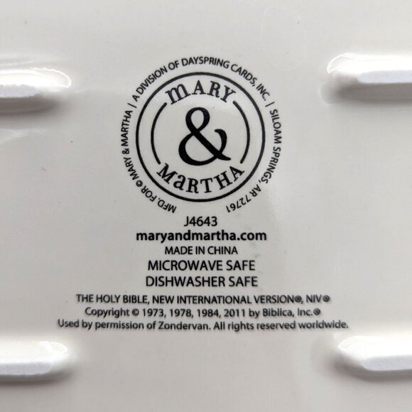 Mary & Martha Holy Bible Porcelain Serving Tray Eucalyptus Leaf 16x8 Platter EXC - Picture 7 of 7